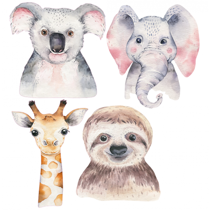 Watercolor Animals Decal - Decals - Search Art