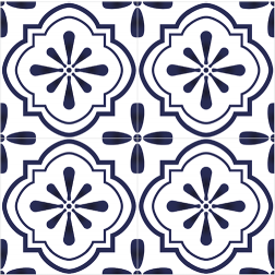 Blue Mosaic Floral Tile - Sample Kit